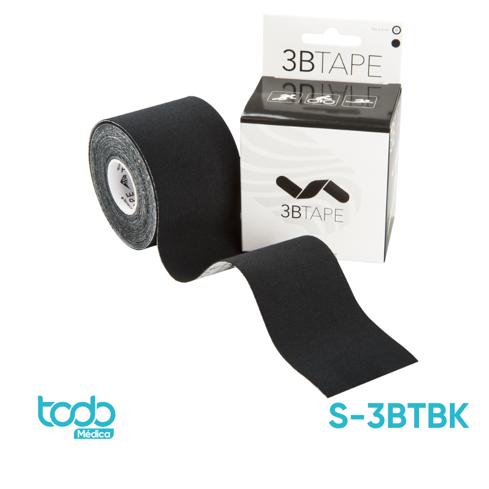 Vendaje Neuromuscular Negro – Kinesiology Tape – Rollo 2" x 5 m