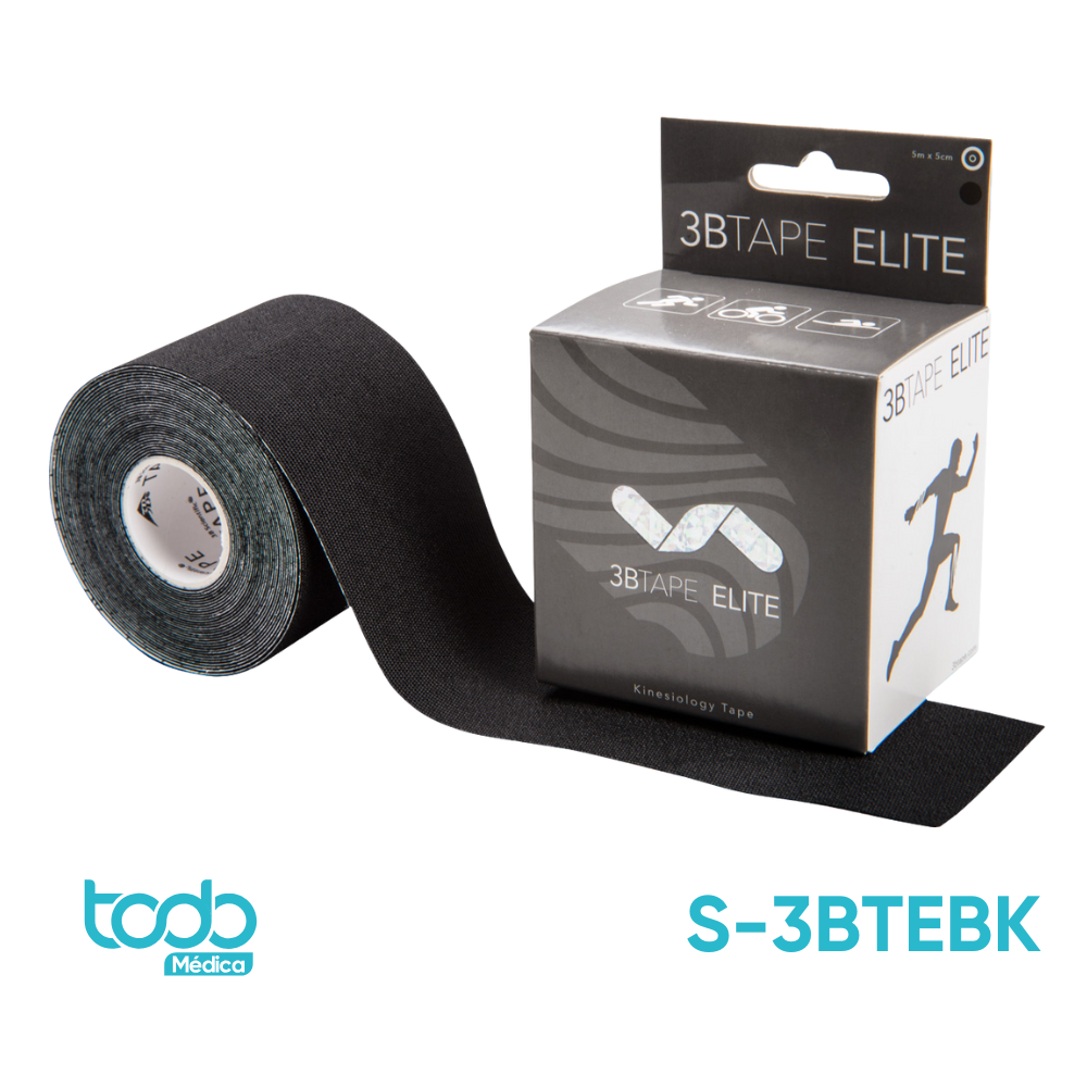 Vendaje Neuromuscular Elite Negro – Kinesiology Tape Premium – Rollo 2" x 5 m
