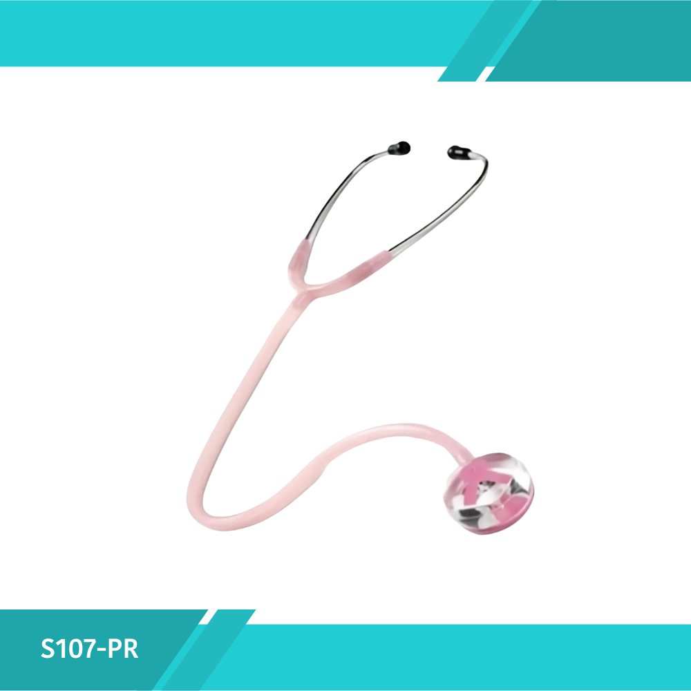Estetoscopio Clear Sound con diseño de Lazo Rosa