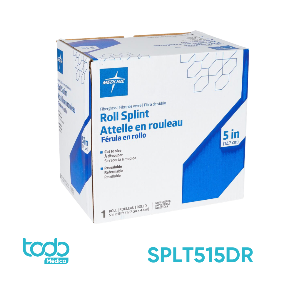 Férula de Fibra de Vidrio en Rollo 5" x 4,57 m – Doble Acolchado