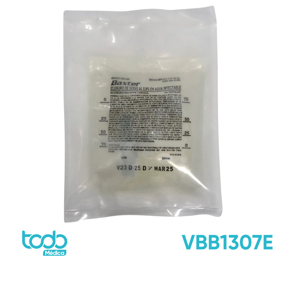 Cloruro de Sodio 100 ml – Solución Salina Estéril 0.9%