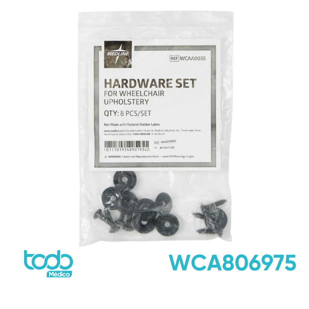 Set de Tornillos y Arandelas para Asiento y Respaldo de Silla de Ruedas