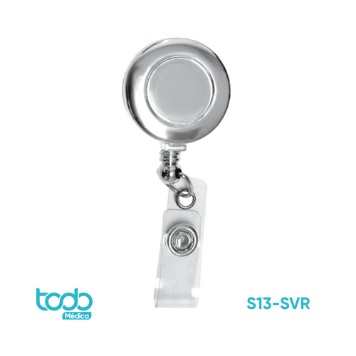 Cordón Identificador Prestige Plata Retráctil