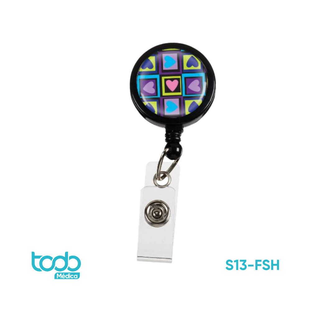 Cordón Identificador Prestige Corazones Retráctil