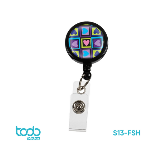 Cordón Identificador Prestige Corazones Retráctil