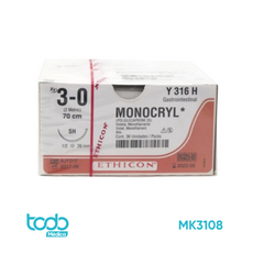 MONOCRYL MONOKAPROL DE 3-0 AGUJA DE 19 MM PUNTA CORTANTE