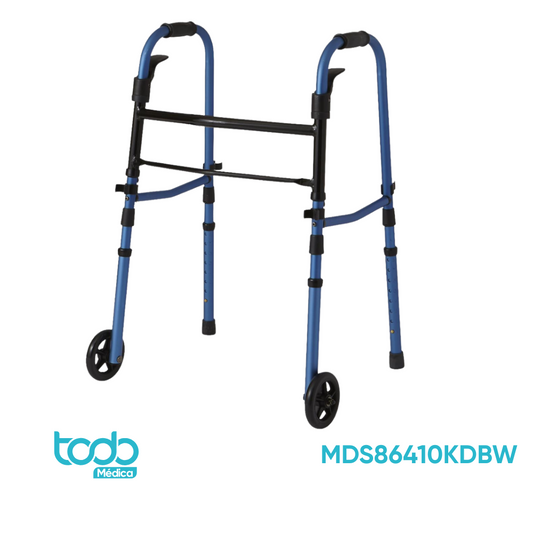 ANDADERA AJUSTABLE CON RODINES PARA ADULTO COLOR AZUL