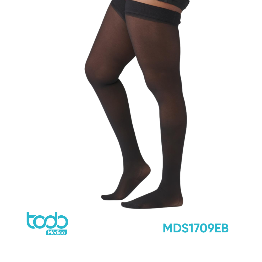 MEDIA COMPRESIÓN 20-30 PARA MUSLO COLOR NEGRA - TALLA E